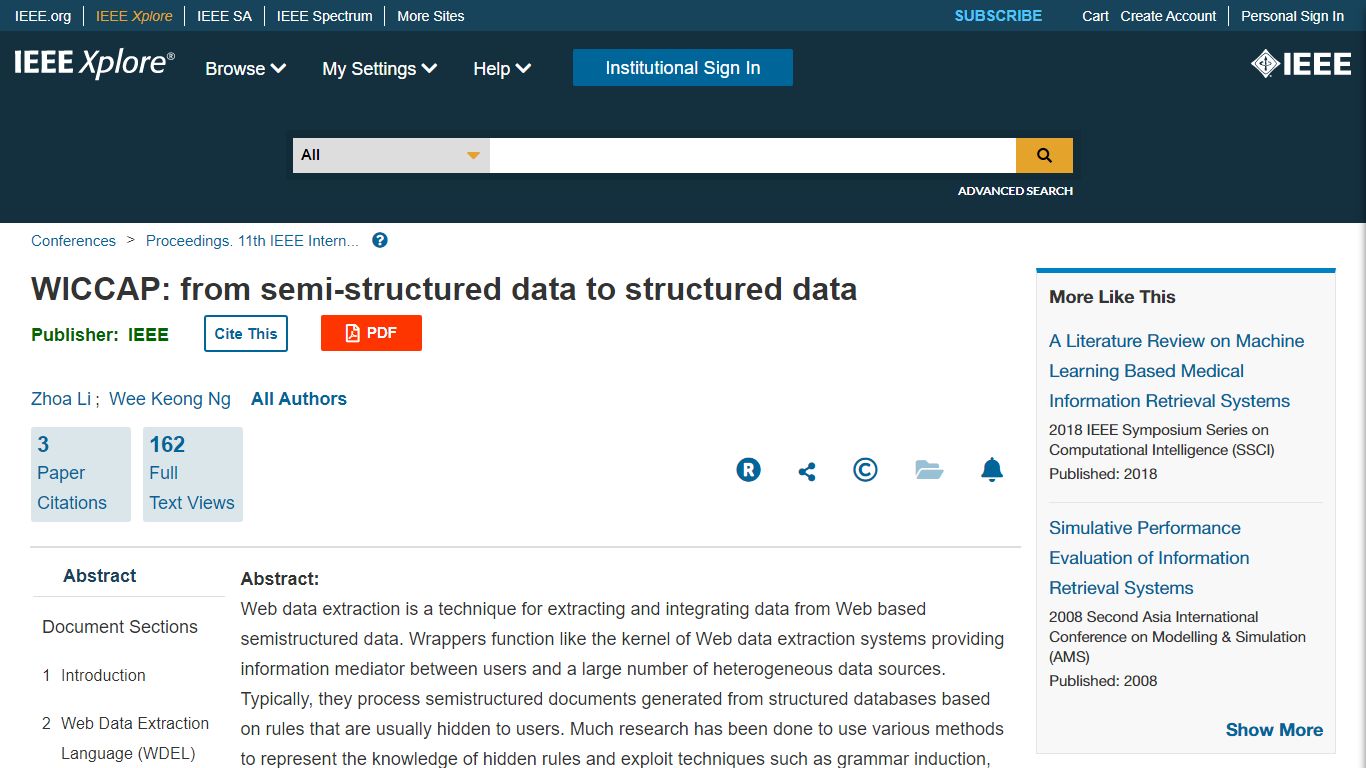 WICCAP: from semi-structured data to structured data | IEEE Conference ...